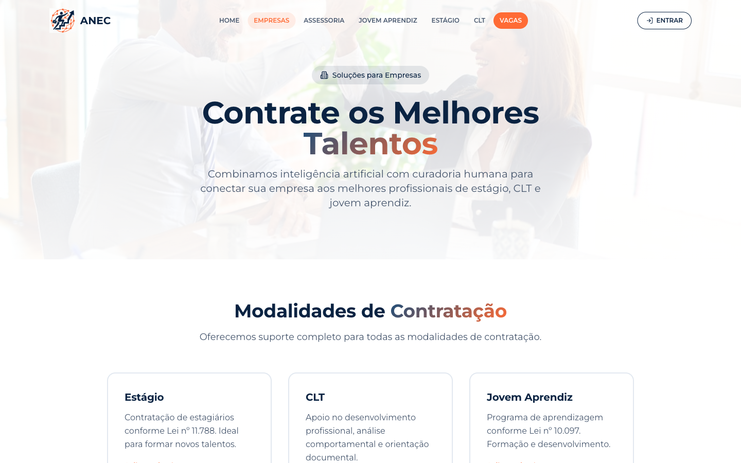 ANEC — Curadoria de talentos com IA, em escala nacional.